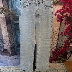 Ten/22 Bling High Rise Straight leg jeans NWOT , size large